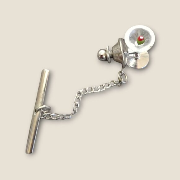 Father Of The Bride Cufflinks & Swank Martini Glass Tie Tack Set - Picture 5 of 5